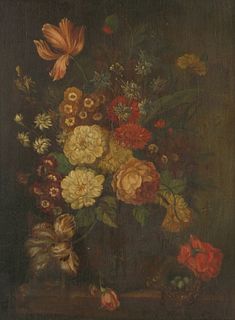 Dutch School, 19th century A STILL LIFE OF FLOWERS AND