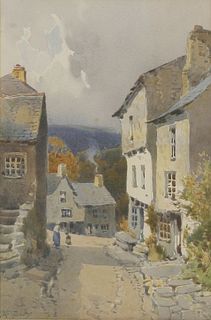 Arthur Tucker (1864-1929)A VILLAGE STREET IN CORNWALL;