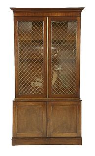 A George III mahogany bookcase, with two glazed and