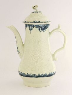 A Worcester Coffee Pot and Cover, c.1770-1790, the