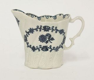 A Liverpool blue and white high Chelsea Ewer, c.1770,