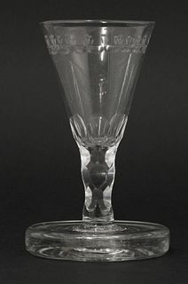 A Firing Glass, c.1760-1770, the straight sided funnel