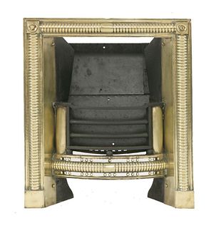 A Regency cast iron and brass-mounted fireplace insert,