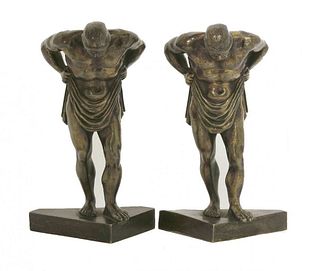 A pair of bronzes, possibly 18th century, each modelled