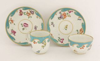 A Chelsea Derby Tea Bowl and Saucer, and Coffee Cup and