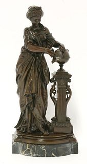 A bronze figure of Urania, the Muse of Astronomy, 19th