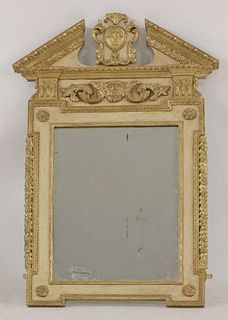 A giltwood mirror, in the George I style, with broken
