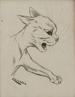 Louis Wain (1860-1939)CAT IN PROFILESigned, pen and