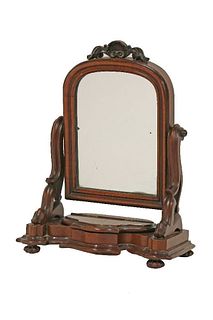 A good mahogany miniature toilet mirror, 19th century,