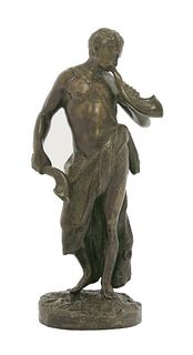 A bronze faun, probably French, 18th century, cast