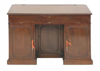 A mahogany architect's desk, 19th century, the base of