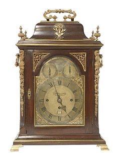 A George III mahogany and brass mounted bracket clock,