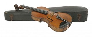A violin, c.1910, with a two-piece back, full size,