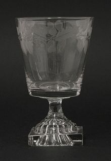 A Rummer, late 18th century, the bucket bowl engraved