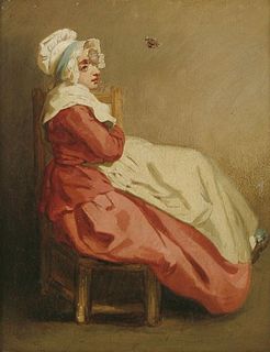 French School, early 19th century A SEATED KITCHEN MAID