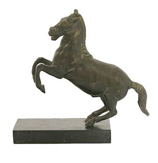A bronze rearing horse, probably Italian, late