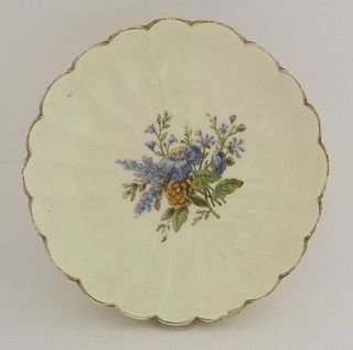 A Vincennes petalled Dish,mid 18th century, painted