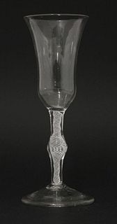 An Ale Glass, c.1755-60, with a waisted bell-shaped