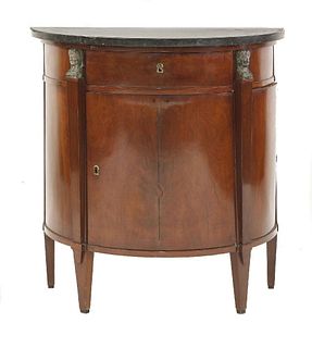 A French demi-lune cabinet, late 19th century, in the