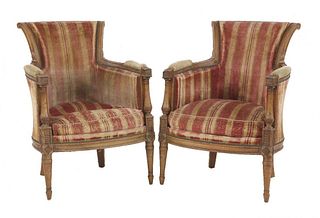 A pair of Continental upholstered chairs, 18th