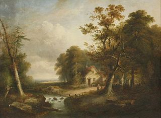 John Warkup Swift (1815-1869) A WOODED LANDSCAPE, WITH