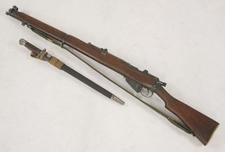 A Lee Enfield SMLE Mark III .303 rifle, stamped 'DP' to