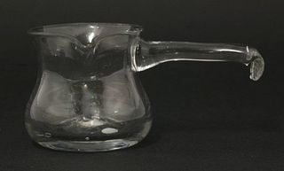 A rare George II glass Dipping Ladle, c.1730-1750, the
