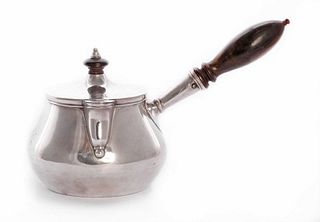 An Indian colonial silver saucepan and cover,by Robert