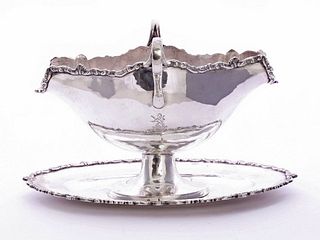 An Austrian silver large two-handled sauce tureen on