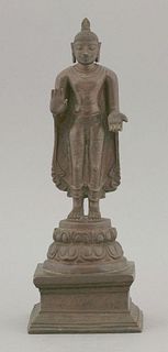 A bronze standing Buddha,Chola Period, 12th/13th