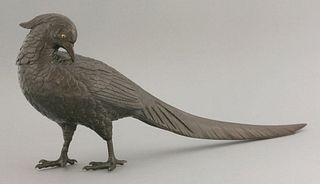 A bronze Pheasant,c.1880, the bird naturalistically