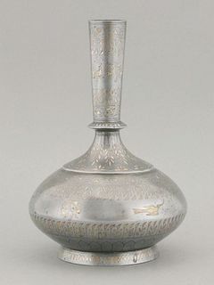 An attractive Bidri Vase, early 19th century, the onion