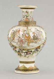 A Kyoto 'Satsuma' Vase, late 19th century, the