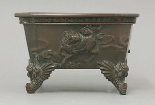 A good bronze Incense Burner, early 19th century, well