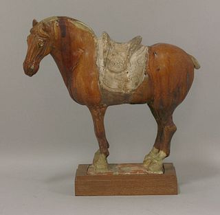 A pottery Horse, Tang dynasty (618-906), standing