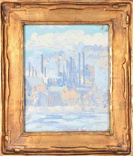 American Impressionist Industrial Scene ca 1920