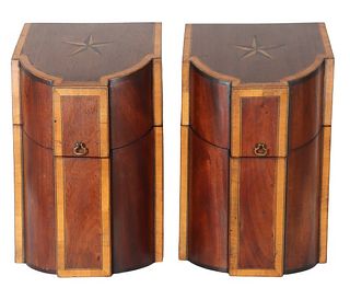 Pair of Federal Period Inlaid Mahogany Knife Boxes