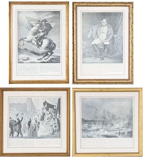 (4) Napoleonic Prints Framed