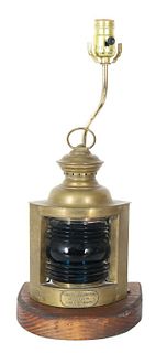 Antique Ship Lantern Mounted as Lamp