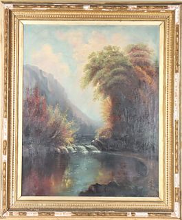 Hudson River School 19th C. Oil on Canvas