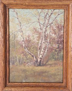 Possibly George Albert Wood, "Birch Trees"