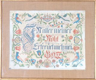 Early Fraktur, Dated 1773