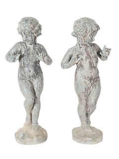 Exceptional Pair of Late 19th C. Cast Lead Figures