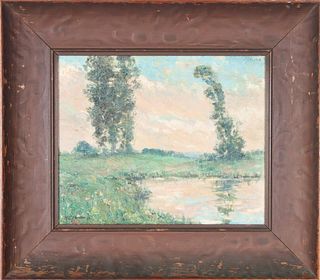 Signed Impressionist Landscape, Oil on Board