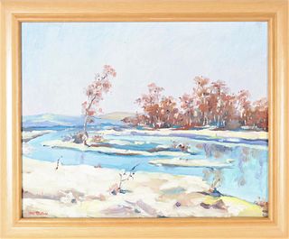 1981 Signed Impressionist River Landscape, O/C