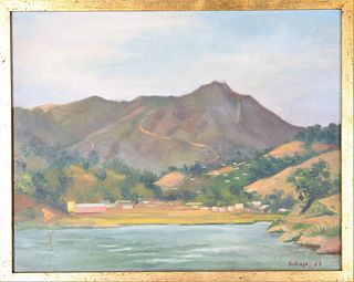 1963 Landscape Signed Selvage, Oil on Canvas
