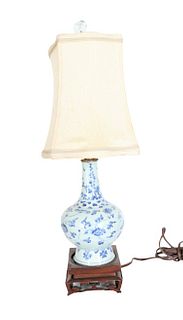 Antique Chinese Blue & White Vase Lamp