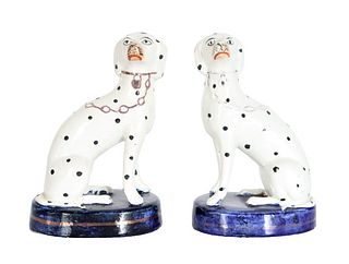 Pair of Porcelain Staffordshire Dalmatian Figures