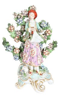 Chelsea Figure of a Woman Gathering Flowers