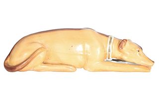 Porcelain Reclining Dog Figure